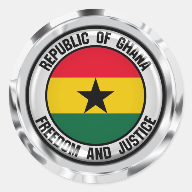 Ghana Round Emblem Classic Round Sticker (Front)