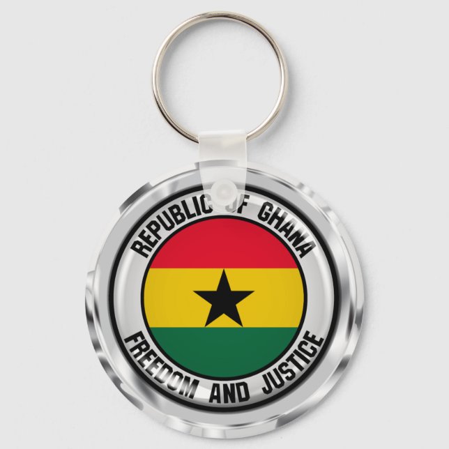Ghana Round Emblem Keychain (Front)
