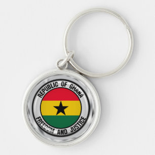 Ghana Round Emblem Keychain