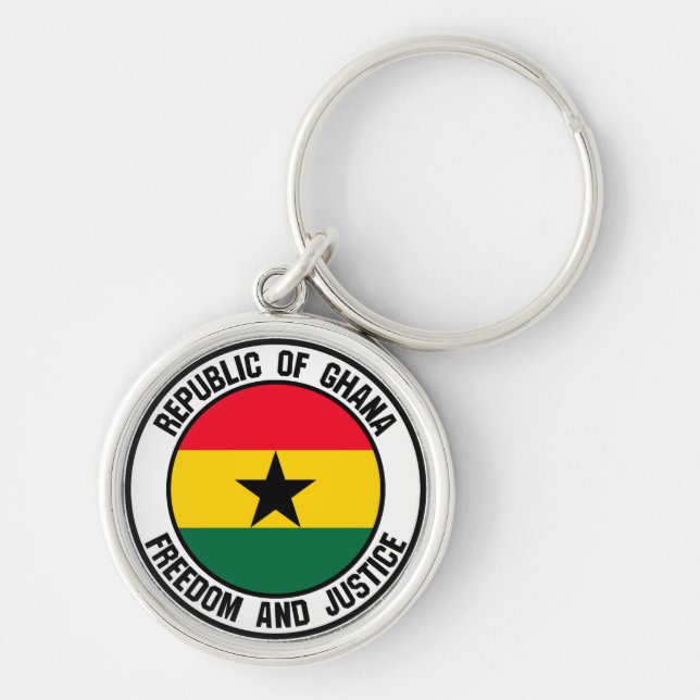 Ghana Round Emblem Keychain (Front)