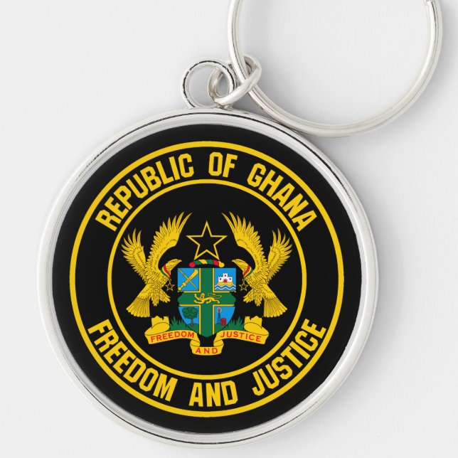 Ghana Round Emblem Keychain (Front)