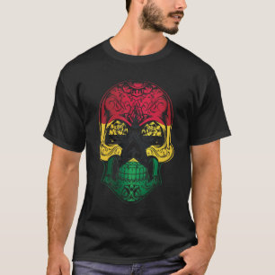Ghana  Skull And Roses Flag T-Shirt