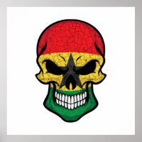 Ghana Smiling Skull Flag 