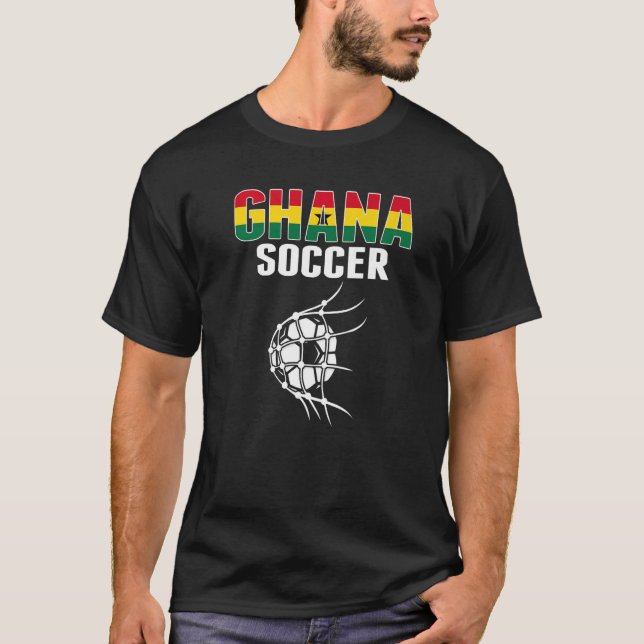 Ghana Soccer Ball In Net Goal  Ghanian Football Su T-Shirt (Front)
