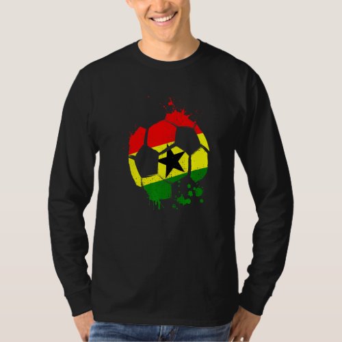 Ghana Soccer Graphic Ghana Flag Football Sports   T_Shirt