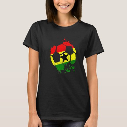 Ghana Soccer Graphic Ghana Flag Football Sports   T_Shirt