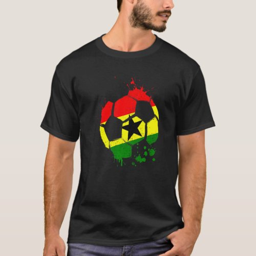 Ghana Soccer Graphic Ghana Flag Football Sports   T_Shirt