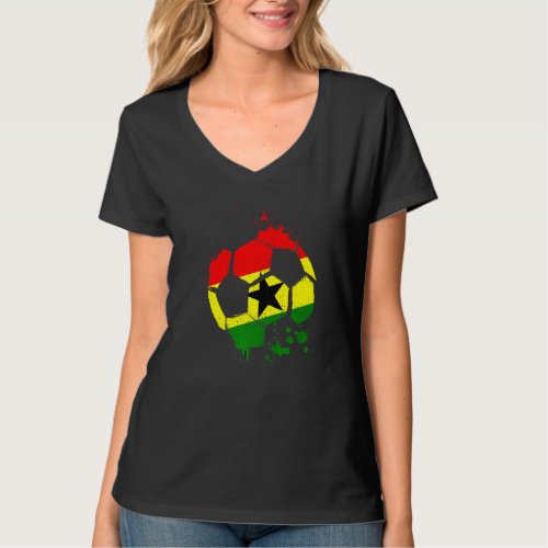 Ghana Soccer Graphic Ghana Flag Football Sports   T_Shirt