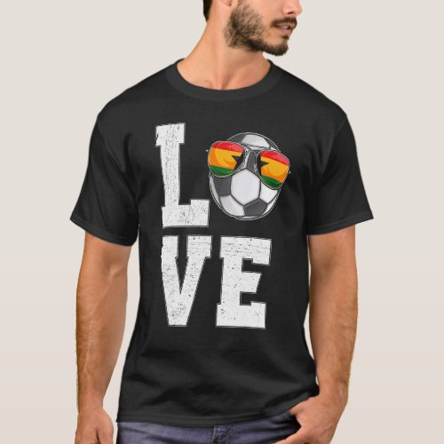 Ghana Soccer Love Ghanaian Fan Flag T_Shirt