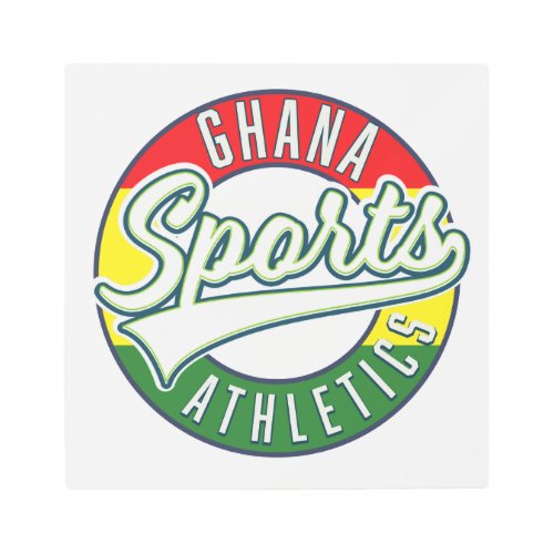 Ghana Sports Athletics retro logo Metal Print