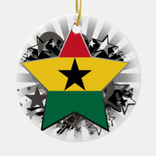 Ghana Star Ceramic Ornament