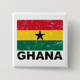 Ghana Vintage Flag Pinback Button