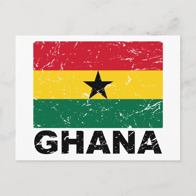 Ghana Vintage Flag Postcard (Front)