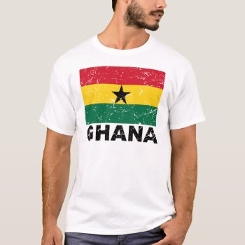 Ghana Vintage Flag T-shirt by allworldtees at Zazzle