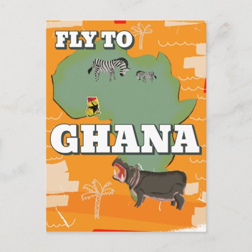 Ghana vintage travel poster postcard