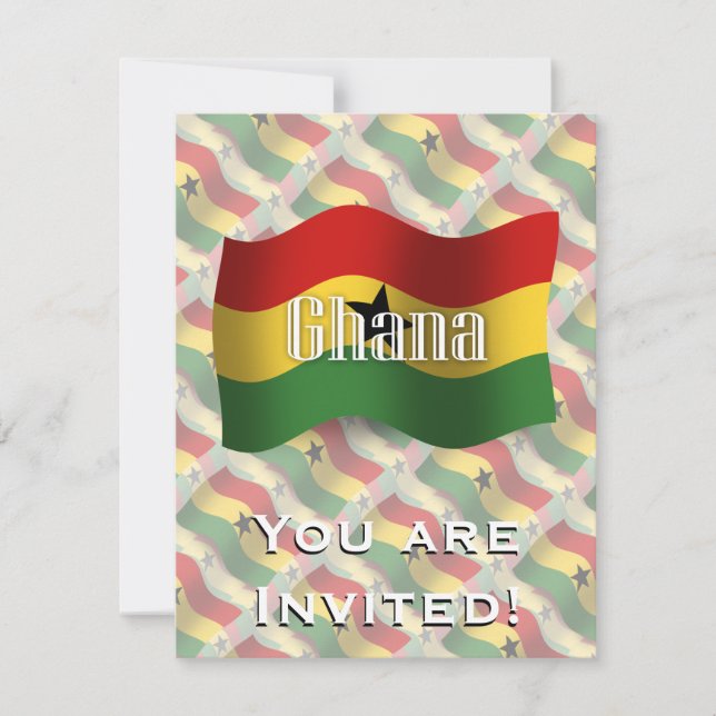 Ghana Waving Flag Invitation (Front)