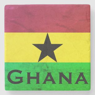Ghana (West Africa) Flag Stone Coaster