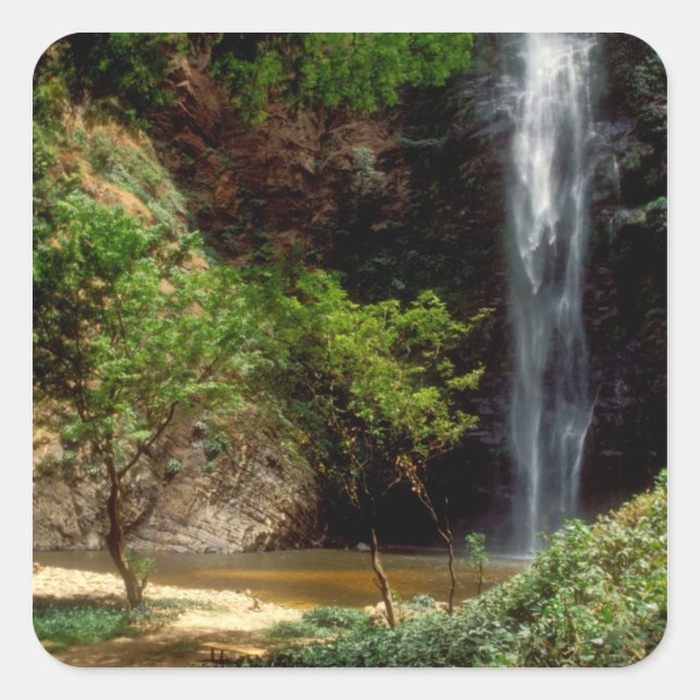 Ghana: Wli Falls, a.k.a. Agumatsa Falls (Volta Square Sticker (Front)