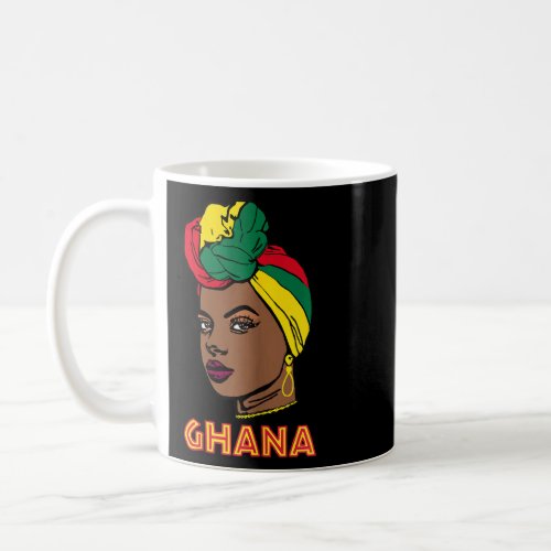 Ghana Woman Ghana Flag Girl Face  Coffee Mug