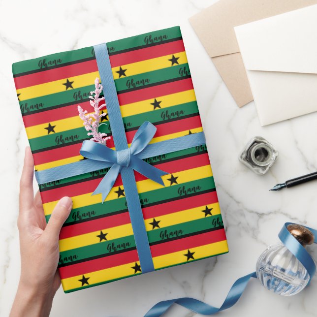 Ghana Wrapping Paper, Ghanaian Flag patriotic Paper (Gifting)
