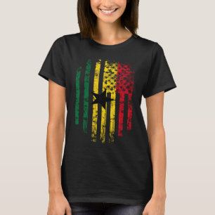 Ghanaian American Flag Ghana and USA Pride T-Shirt