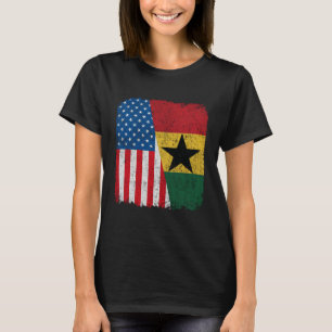 Ghanaian American Flag Half USA Ghana Root Proud T-Shirt