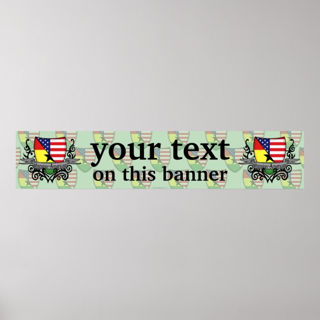 Ghanaian-American Shield Flag Banner Poster (Front)