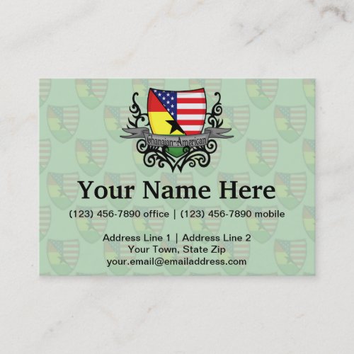 Ghanaian_American Shield Flag Business Card