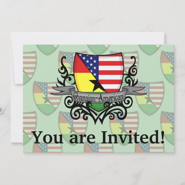 Ghanaian-American Shield Flag Invitation (Front)