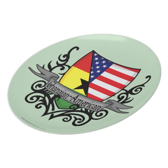 Ghanaian American Shield Flag Party Plates