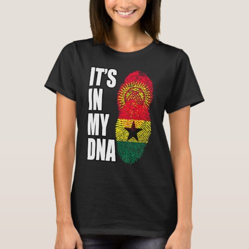 Ghanaian And Kyrgyzstani Mix Dna Heritage Flag T_Shirt