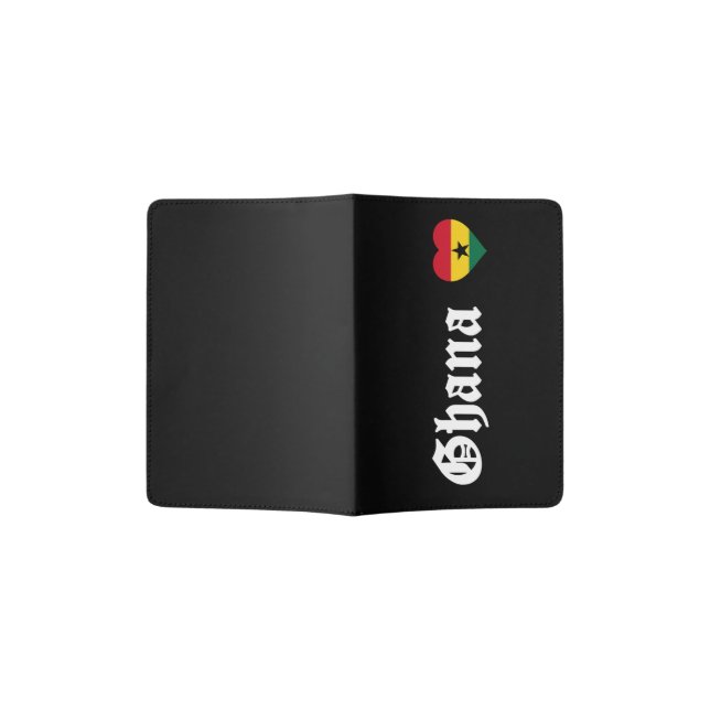 Ghanaian Flag Blackletter Ghana Independence Day Passport Holder (Opened)