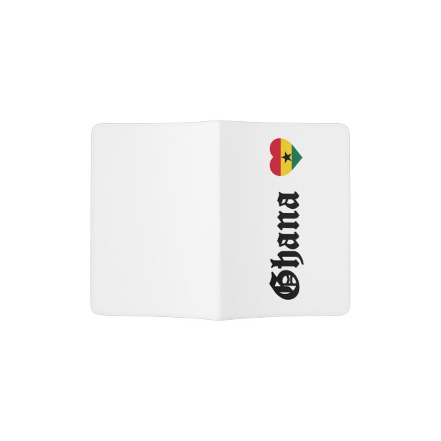 Ghanaian Flag Blackletter Ghana Independence Day Passport Holder (Opened)