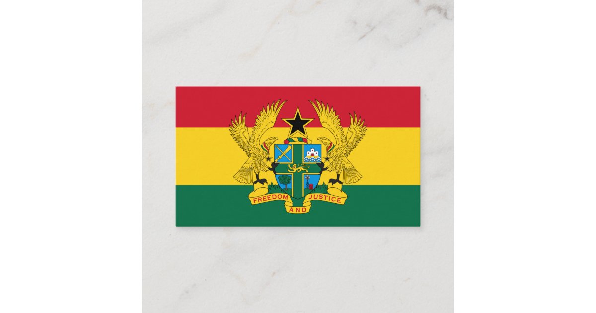 Ghanaian Flag & Coat of Arms, Flag of Ghana Business Card Zazzle