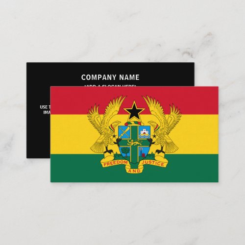 Ghanaian Flag  Coat of Arms Flag of Ghana Business Card