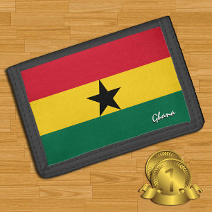 Ghanaian flag fashion, Ghana patriots / sports Trifold Wallet