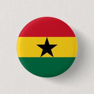 Ghanaian Flag, Flag of Ghana Button