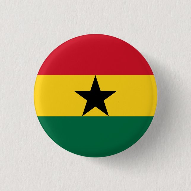 Ghanaian Flag, Flag of Ghana Button (Front)