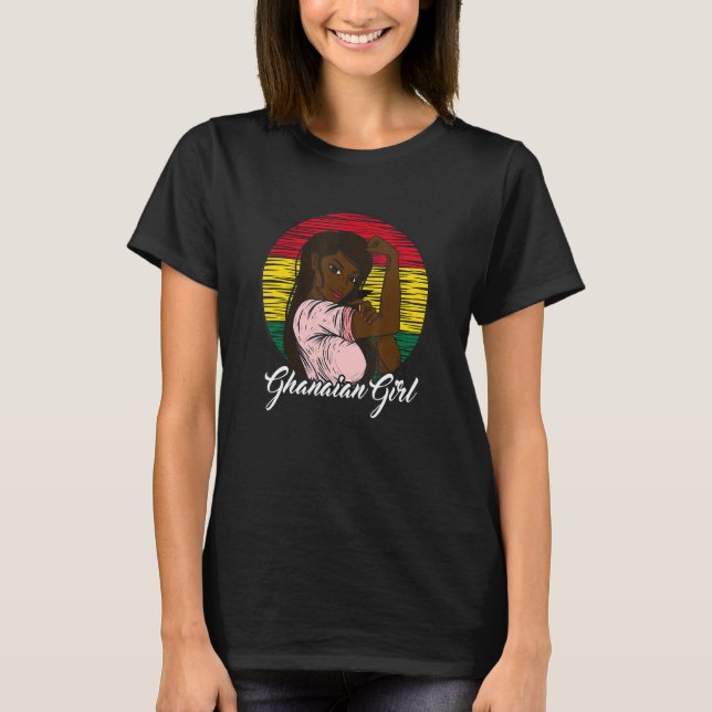 Ghanaian Flag Ghana Ghanaian Girl T-Shirt (Front)