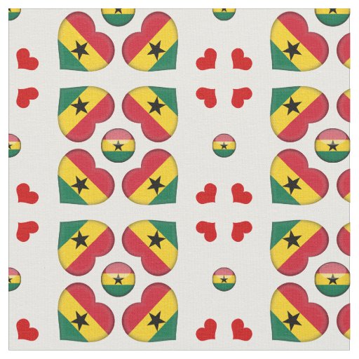 Ghanaian Flag & Ghana Heart fashion Fabric