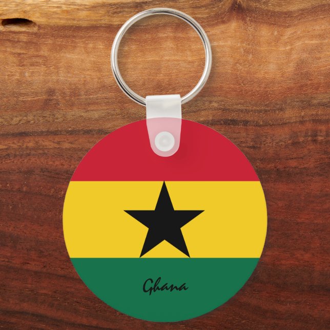Ghanaian Flag & Ghana holiday, patriots / sports Keychain (Front)