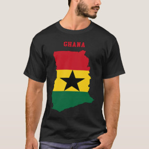 Ghanaian Flag inside Map of Ghana T-Shirt