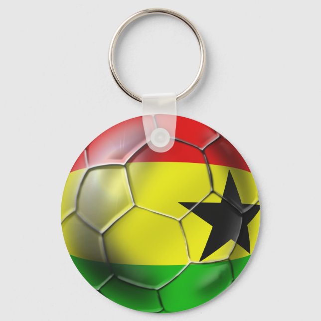 Ghanaian flag of Ghana Soccer ball for fans Keychain (Front)