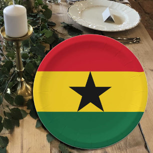 Ghanaian Flag plates, party, sports, Ghana Paper Plates