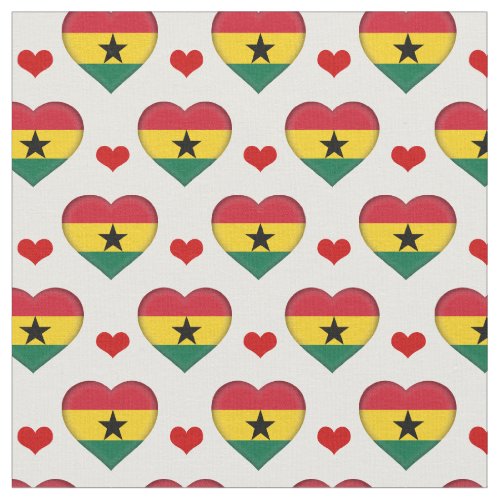 Ghanaian Flag Red Heart fashion FabricGhana Fabric