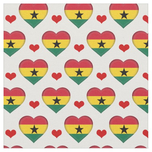 Ghanaian Flag Red Heart fashion Fabric/Ghana Fabric