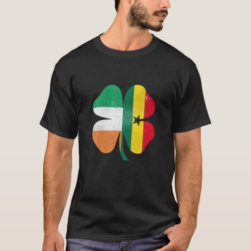 Ghanaian Irish Shamrock Ghana Ireland St Patrick T_Shirt