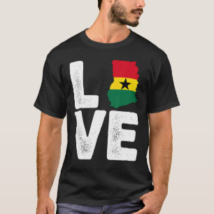 Ghanaian pride Love Ghana flag Map Black History M T-Shirt