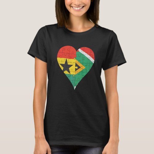 Ghanaian South African Flag Heart T_Shirt