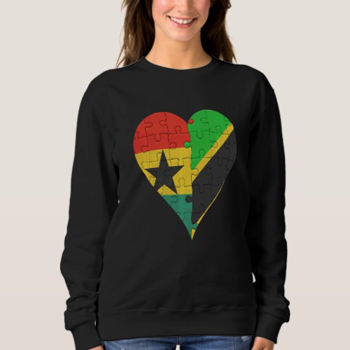 Ghanaian Tanzanian Flag Heart Sweatshirt